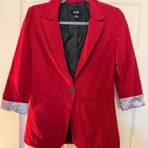 by & by Women's Red Blazer Jacket
